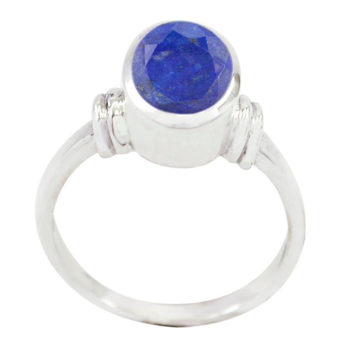 Lapis Lazuli Solitaire Russian 92.5 Silver Blue Gemstones Mid weight Luxurious Ring Jewelry