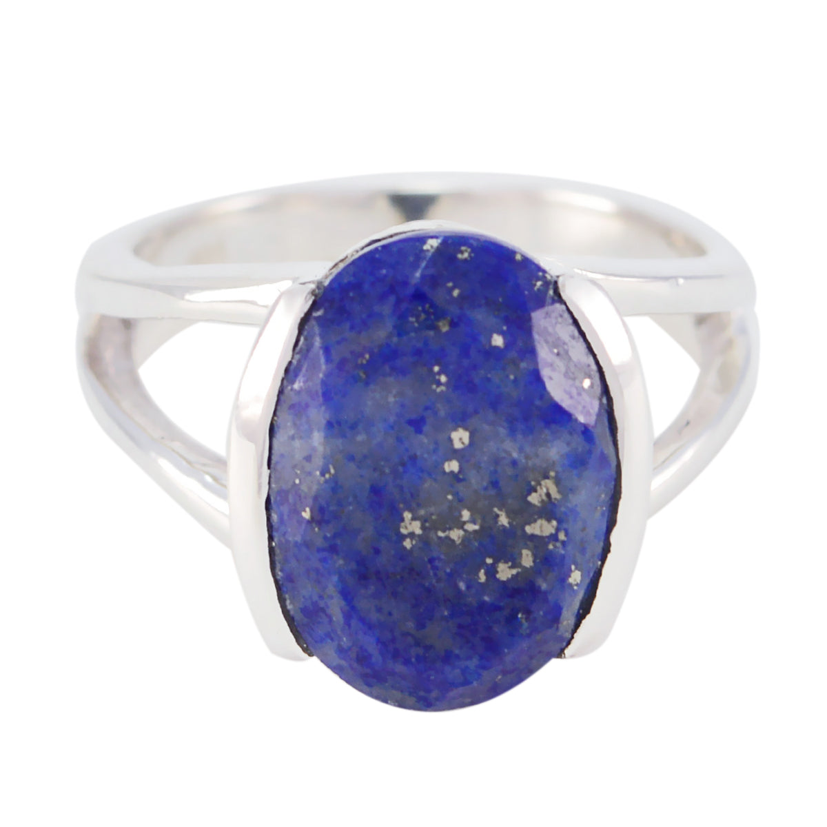Lapis Lazuli Solitaire German 92.5 Silver Blue Gemstone Mid weight Sophisticated Ring Jewellery