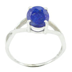 Lapis Lazuli Solitaire Japanese 92.5 Silver Blue Gems Dainty Abstract Ring Jewelry