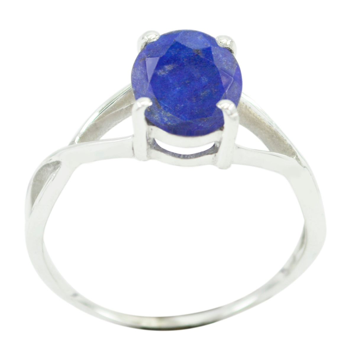 Lapis Lazuli Solitaire Japanese 92.5 Silver Blue Gems Dainty Abstract Ring Jewelry