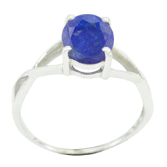 Lapis Lazuli Solitaire Japanese 92.5 Silver Blue Gems Dainty Abstract Ring Jewelry
