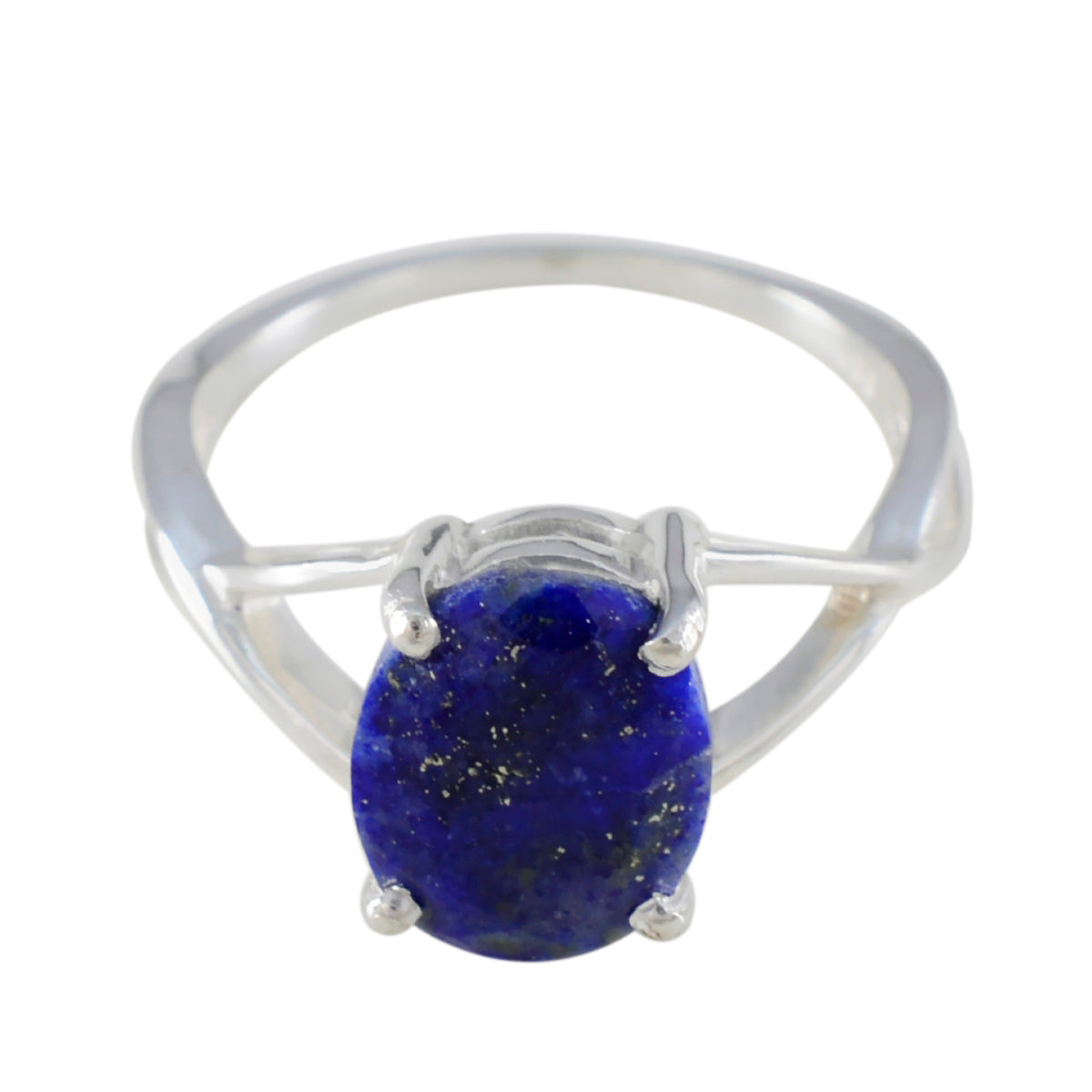 Lapis Lazuli Solitaire Japanese 92.5 Silver Blue Gems Dainty Abstract Ring Jewelry