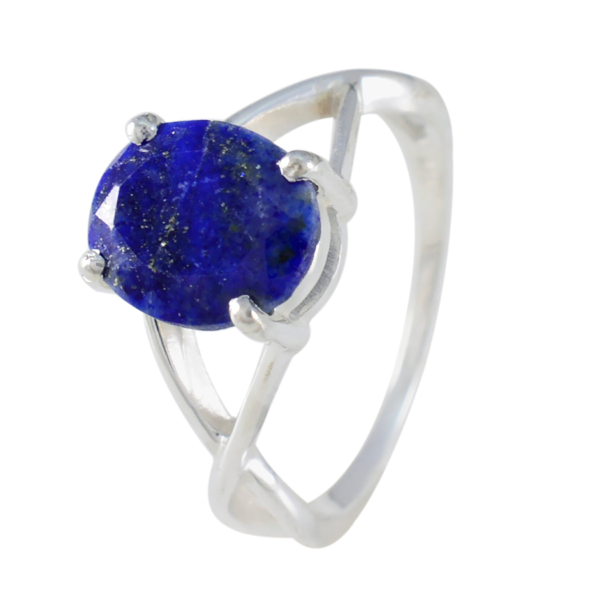 Lapis Lazuli Solitaire Japanese 92.5 Silver Blue Gems Dainty Abstract Ring Jewelry