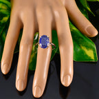 Lapis Lazuli Solitaire Indian 925 Sterling Silver Blue Gems Featherlight Cultural Ring Jewelry