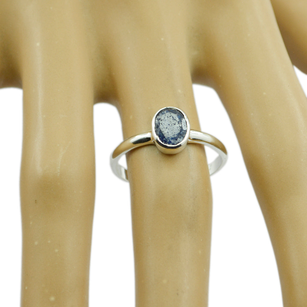 Lapis Lazuli Solitaire Turkish Silver Blue Gemstone Delicate Graceful Ring Jewellery