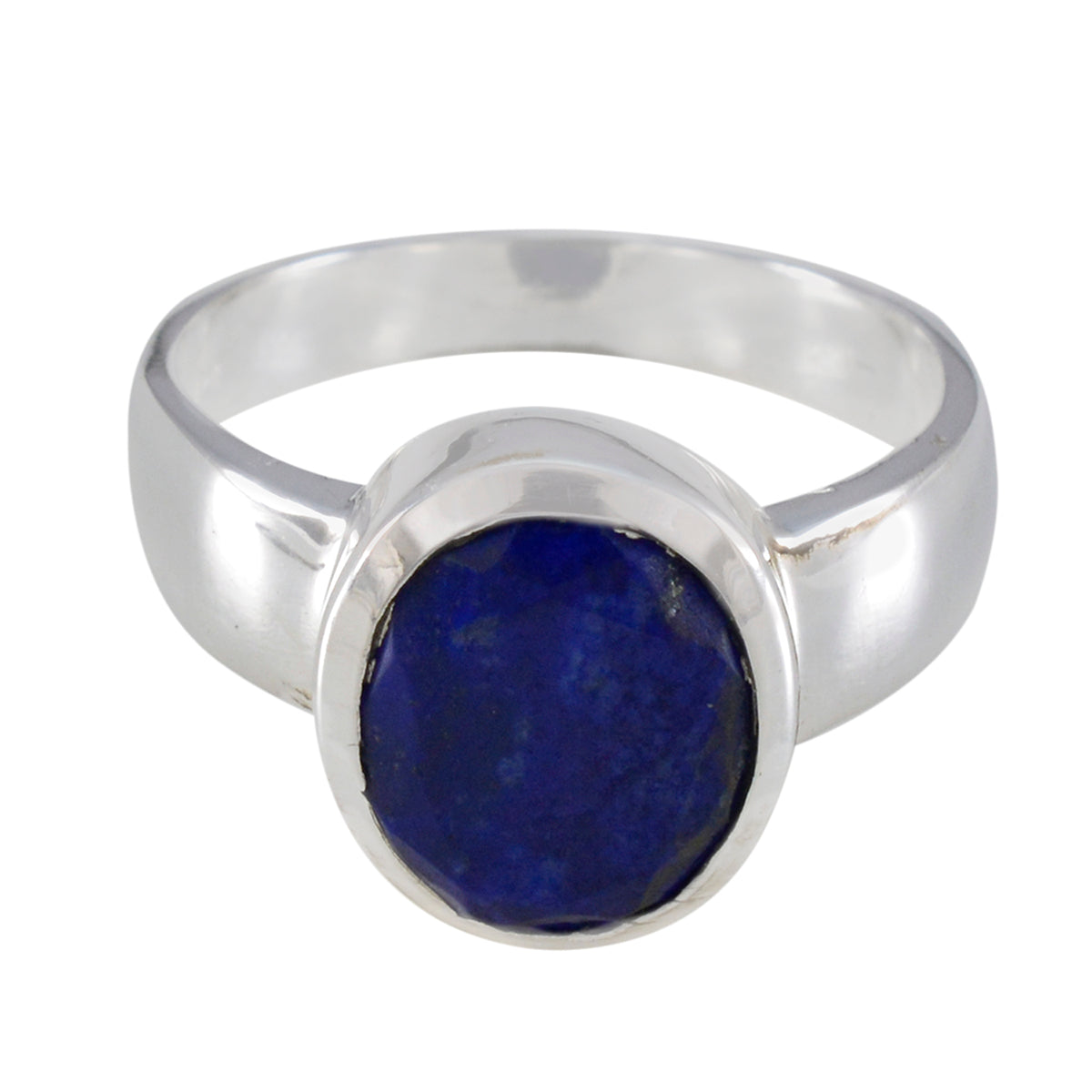 Lapis Lazuli Solitaire German 925 Silver Blue Gemstone Mid weight Feminine Ring Jewellery Huvudsaklig produktbild