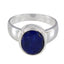 Lapis Lazuli Solitaire German 925 Silver Blue Gemstone Mid weight Feminine Ring Jewellery