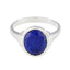 Lapis Lazuli Solitaire German 92.5 Silver Blue Gemstone Minimal Boho Ring Jewellery