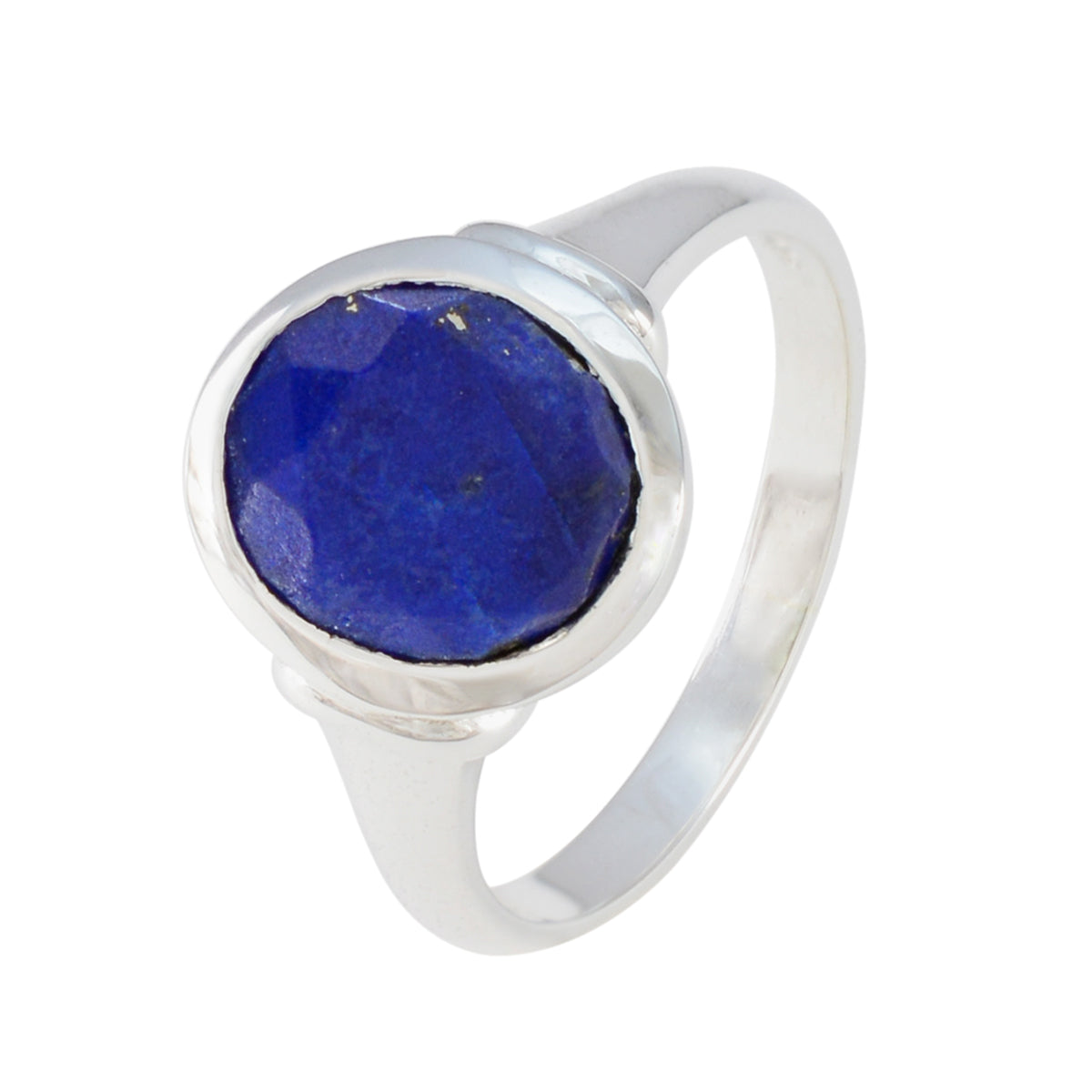 Lapis Lazuli Solitaire German 92.5 Silver Blue Gemstone Minimal Boho Ring Jewellery