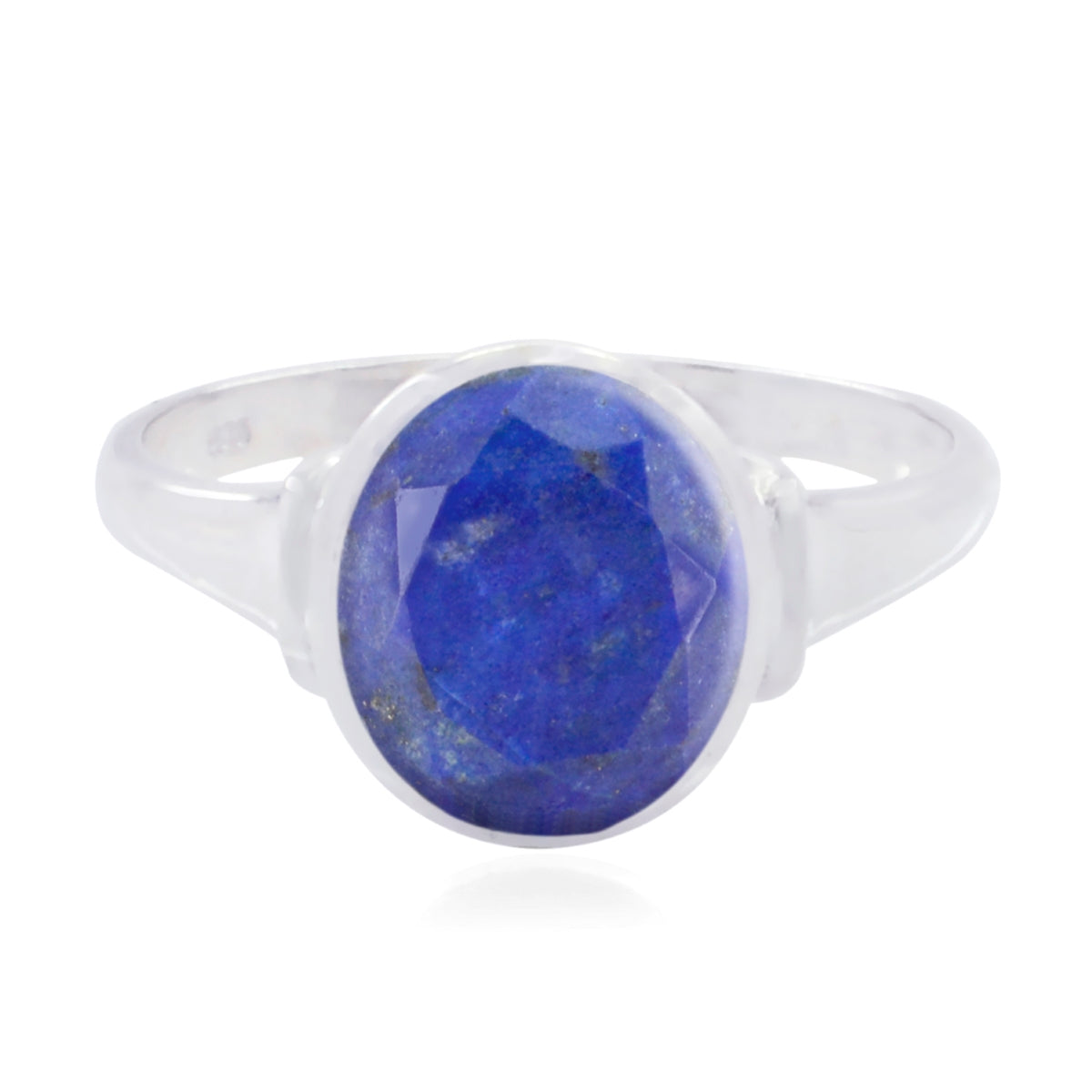Lapis Lazuli Solitaire German 92.5 Silver Blue Gemstone Minimal Boho Ring Jewellery