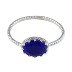 Lapis Lazuli Solitaire Turkish 92.5 Silver Blue Gemstone Elegant  Twist Ring Jewellery