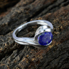Lapis Lazuli Solitaire African Sterling Silver Blue Gemstones Tiny Contemporary Ring Jewelry