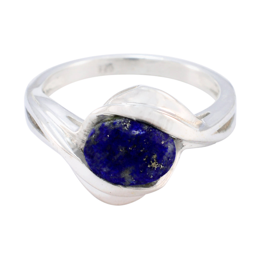 Lapis Lazuli Solitaire African Sterling Silver Blue Gemstones Tiny Contemporary Ring Jewelry