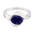 Lapis Lazuli Solitaire African Sterling Silver Blue Gemstones Tiny Contemporary Ring Jewelry