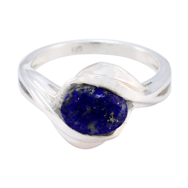 Lapis Lazuli Solitaire African Sterling Silver Blue Gemstones Tiny Contemporary Ring Jewelry