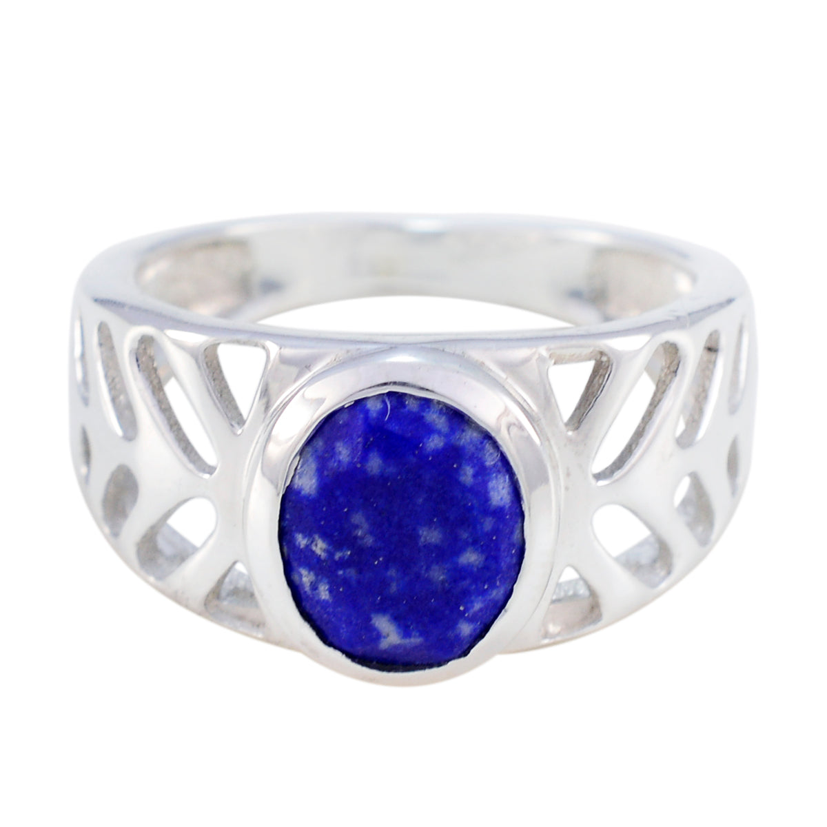 Lapis Lazuli Solitaire Mexican 925 Silver Blue Gemstones Slim Rope Wire Ring Jewelry