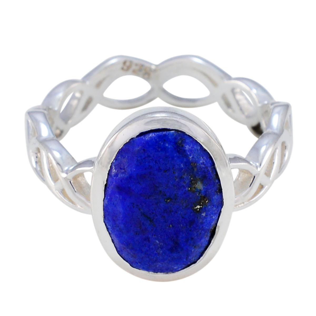 Lapis Lazuli Solitaire Italian 92.5 Silver Blue Gemstones Minimal Rope Wire Ring Jewelry Hoofdafbeelding