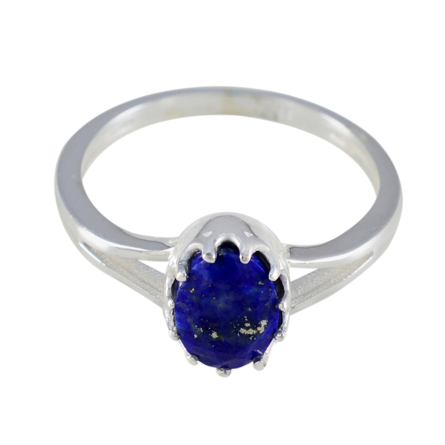 Lapis Lazuli Solitaire Korean 925 Sterling Silver Blue Gems Dainty Modern Ring Jewelry Image principale du produit
