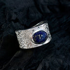 Lapis Lazuli Solitaire Egyptian 925 Silver Blue Gemstone Essential  Art Deco Ring Jewellery