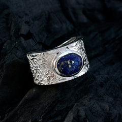 Lapis Lazuli Solitaire Egyptian 925 Silver Blue Gemstone Essential  Art Deco Ring Jewellery