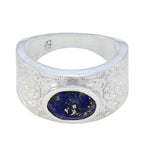 Lapis Lazuli Solitaire Egyptian 925 Silver Blue Gemstone Essential  Art Deco Ring Jewellery