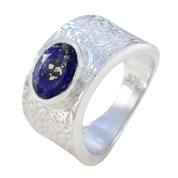 Lapis Lazuli Solitaire Egyptian 925 Silver Blue Gemstone Essential  Art Deco Ring Jewellery