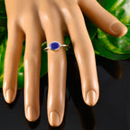 Lapis Lazuli Solitaire Turkish 925 Silver Blue Gemstone Elegant  Romantic Ring Jewelry