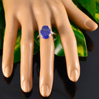 Lapis Lazuli Solitaire Moroccan 92.5 Silver Blue Gemstones Tiny Contemporary Ring Jewelry