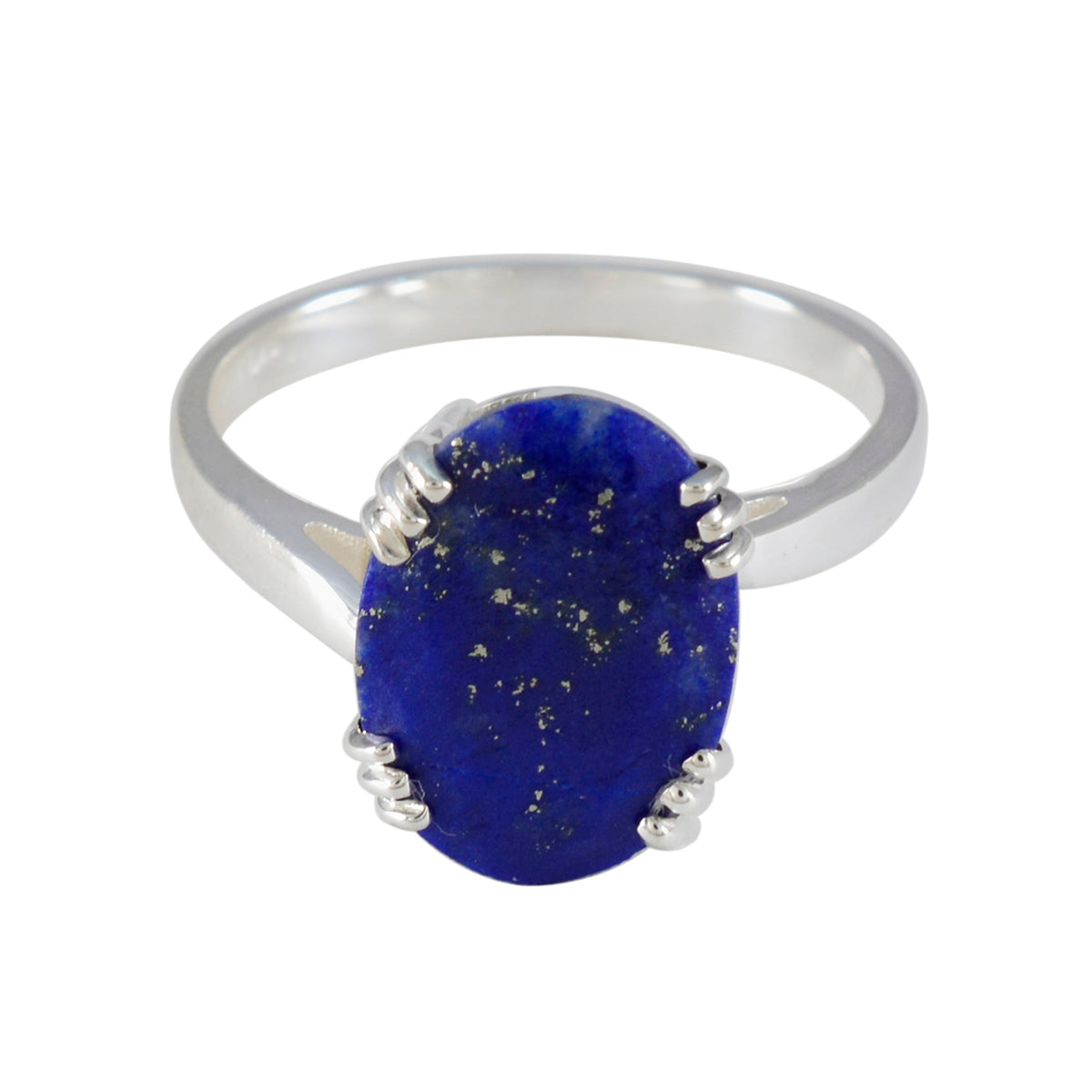 Lapis Lazuli Solitaire Moroccan 92.5 Silver Blue Gemstones Tiny Contemporary Ring Jewelry