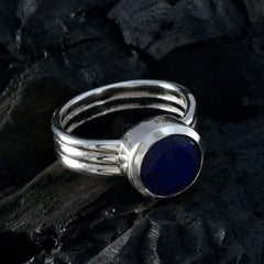 Lapis Lazuli Solitaire Russian Silver Blue Gemstones Eye catching Graceful Ring Jewellery