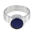 Lapis Lazuli Solitaire Russian Silver Blue Gemstones Eye catching Graceful Ring Jewellery