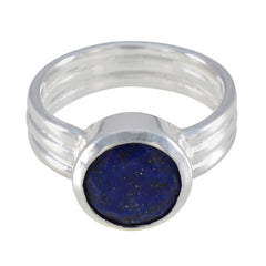 Lapis Lazuli Solitaire Russian Silver Blue Gemstones Eye catching Graceful Ring Jewellery