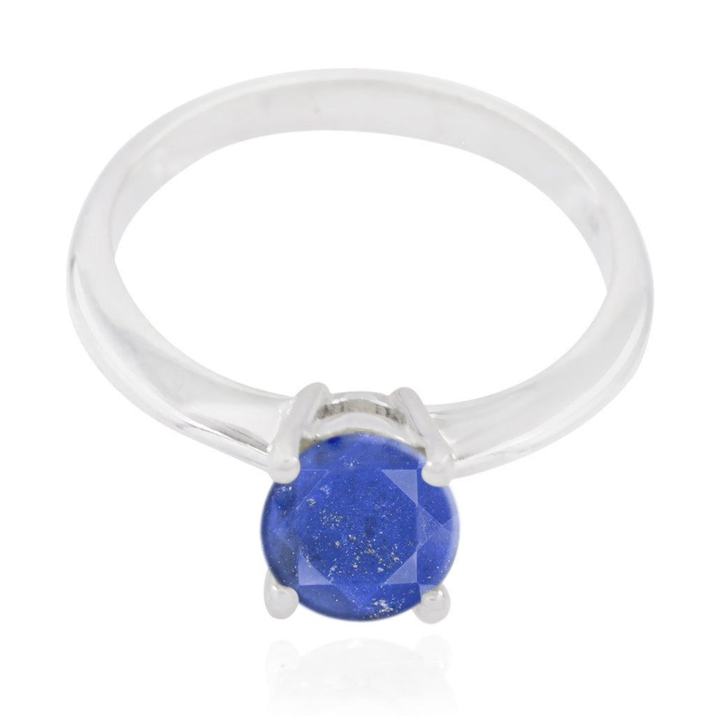Lapis Lazuli Solitaire Turkish 92.5 Silver Blue Gemstone Whisper thin Glamorous Ring Jewellery
