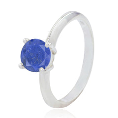 Lapis Lazuli Solitaire Turkish 92.5 Silver Blue Gemstone Whisper thin Glamorous Ring Jewellery
