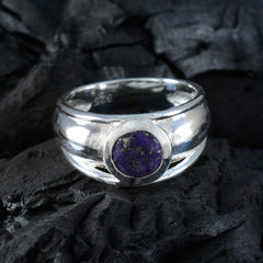 Lapis Lazuli Solitaire Russian 92.5 Silver Blue Gemstones Classic Fairytale Ring Jewelry