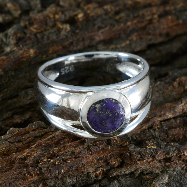 Lapis Lazuli Solitaire Russian 92.5 Silver Blue Gemstones Classic Fairytale Ring Jewelry