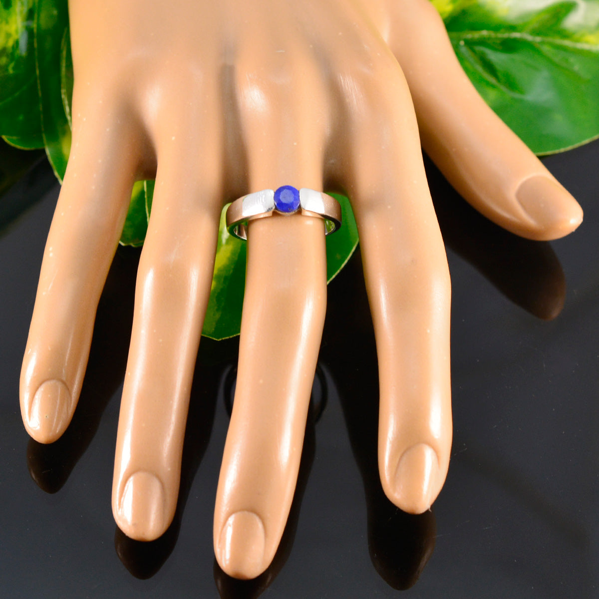 Lapis Lazuli Solitaire Egyptian 925 Sterling Silver Blue Gemstone Slim Sophisticated Ring Jewelry