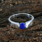 Lapis Lazuli Solitaire Egyptian 925 Sterling Silver Blue Gemstone Slim Sophisticated Ring Jewelry