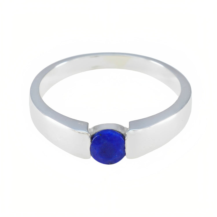 Lapis Lazuli Solitaire Egyptian 925 Sterling Silver Blue Gemstone Slim Sophisticated Ring Jewelry Huvudsaklig produktbild