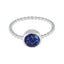 Lapis Lazuli Solitaire Turkish Silver Blue Gemstone Delicate Twist Ring Jewelry