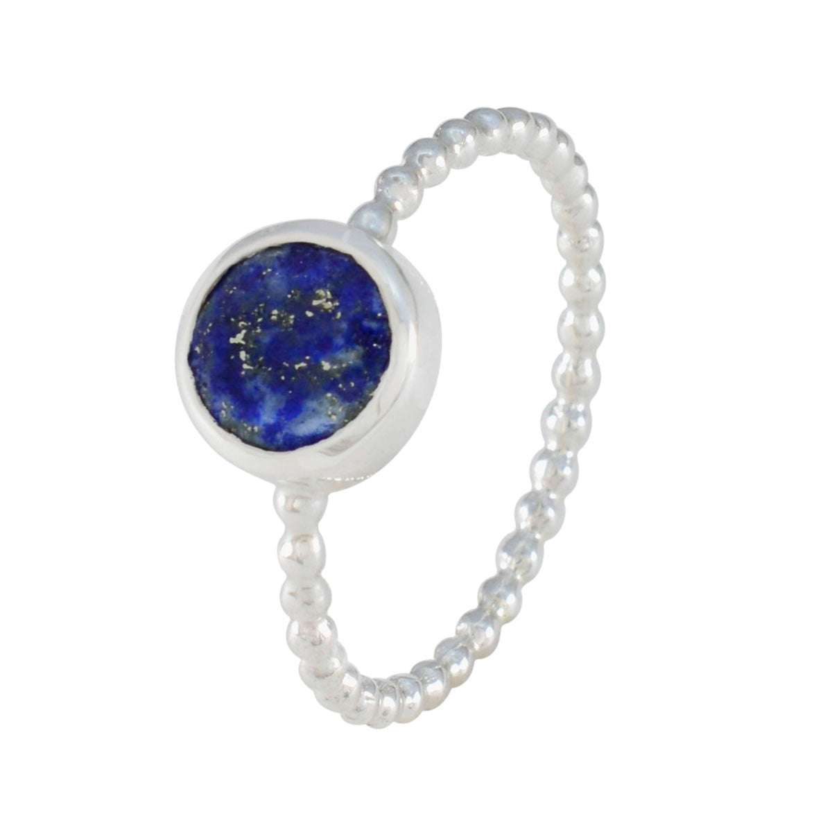Lapis Lazuli Solitaire Turkish Silver Blue Gemstone Delicate Twist Ring Jewelry