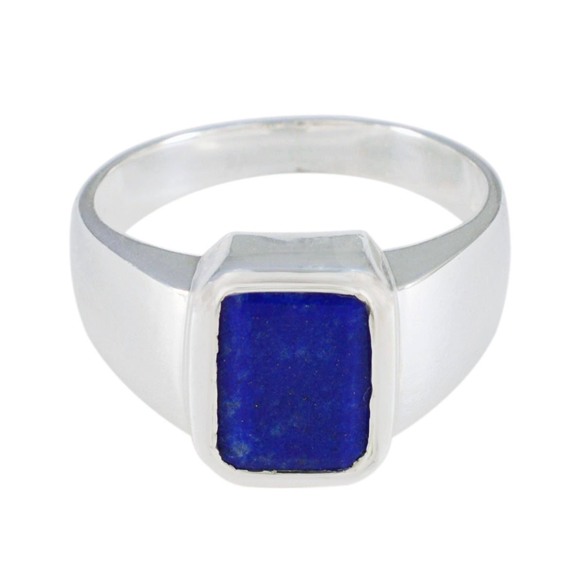 Lapis Lazuli Solitaire Russian Sterling Silver Blue Gemstone Eye catching Contemporary Ring Jewellery Huvudsaklig produktbild