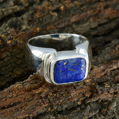 Lapis Lazuli Solitaire Russian 92.5 Silver Blue Gems Essential  Abstract Ring Jewelry