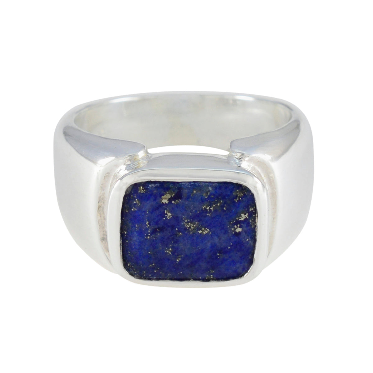 Lapis Lazuli Solitaire Russian 92.5 Silver Blue Gems Essential  Abstract Ring Jewelry メイン画像