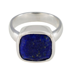 Lapis Lazuli Solitaire Egyptian Sterling Silver Blue Gemstones Eye catching Modern Ring Jewelry