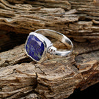 Lapis Lazuli Solitaire African 925 Silver Blue Gemstones Eye catching Armor Ring Jewellery