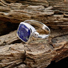 Lapis Lazuli Solitaire African 925 Silver Blue Gemstones Eye catching Armor Ring Jewellery