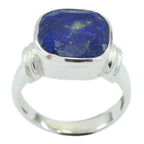 Lapis Lazuli Solitaire African 925 Silver Blue Gemstones Eye catching Armor Ring Jewellery
