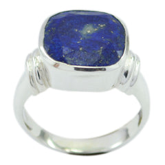Lapis Lazuli Solitaire African 925 Silver Blue Gemstones Eye catching Armor Ring Jewellery