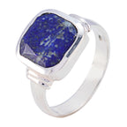 Lapis Lazuli Solitaire African 925 Silver Blue Gemstones Eye catching Armor Ring Jewellery